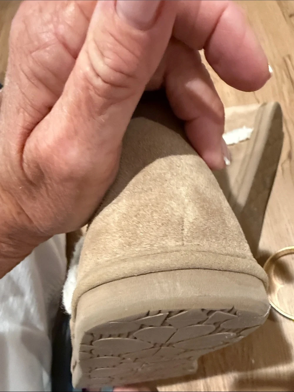 kate spade Tan Faux-Suede Faux-Shearling Mid-Calf Boots